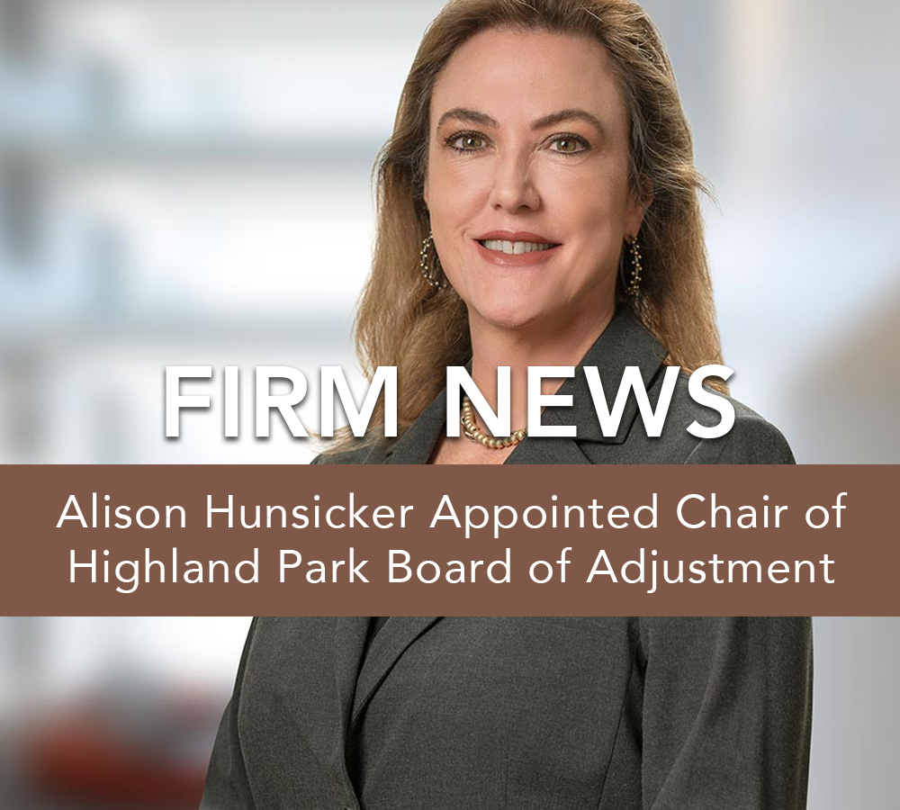 Alison Hunsicker Appointed Chair of Highland Park Board of Adjustment